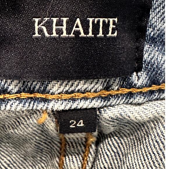 Khaite – Danielle High-Rise Straight Jeans – Blue (Acid-Wash Finish) – Size 24 - Picture 2 of 6
